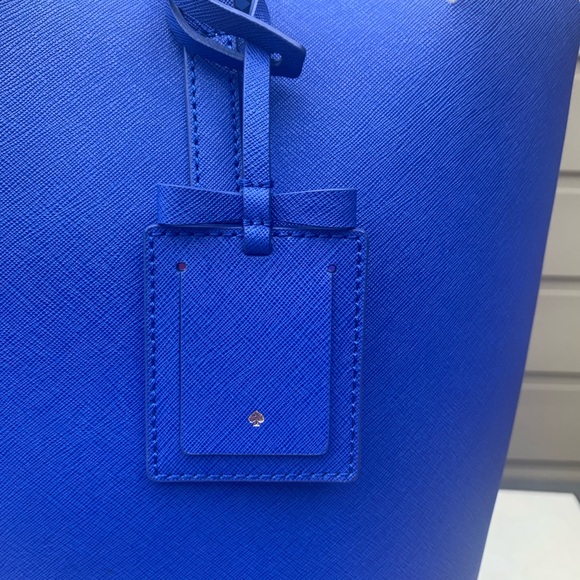 Kate Spade Bag Motif Ladies Blue Leather Tote - Picture 4 of 10